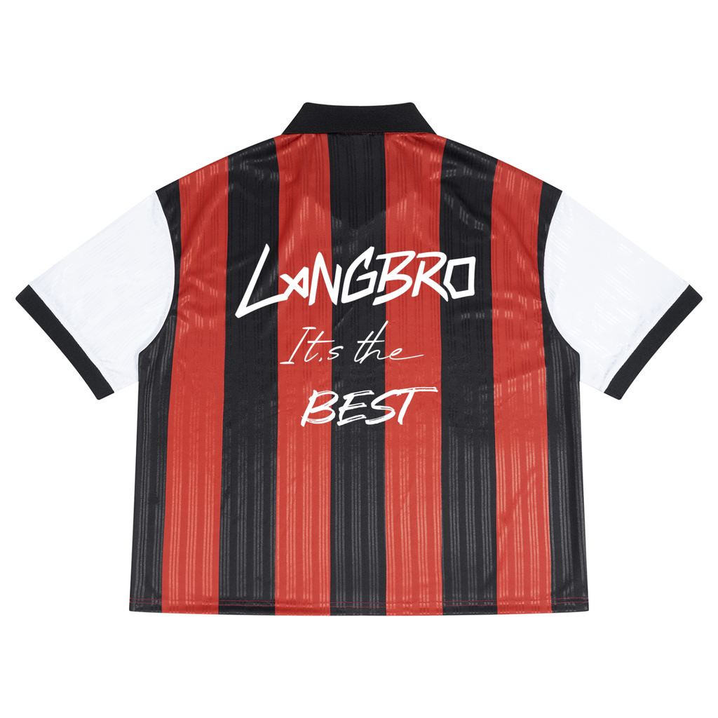 Unisex Boxy Striped Collared Soccer Jersey