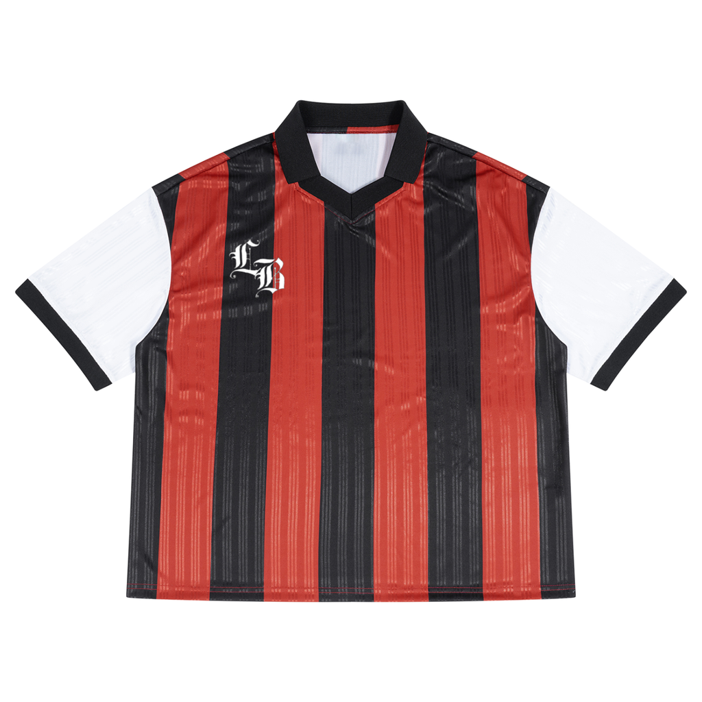 Unisex Boxy Striped Collared Soccer Jersey