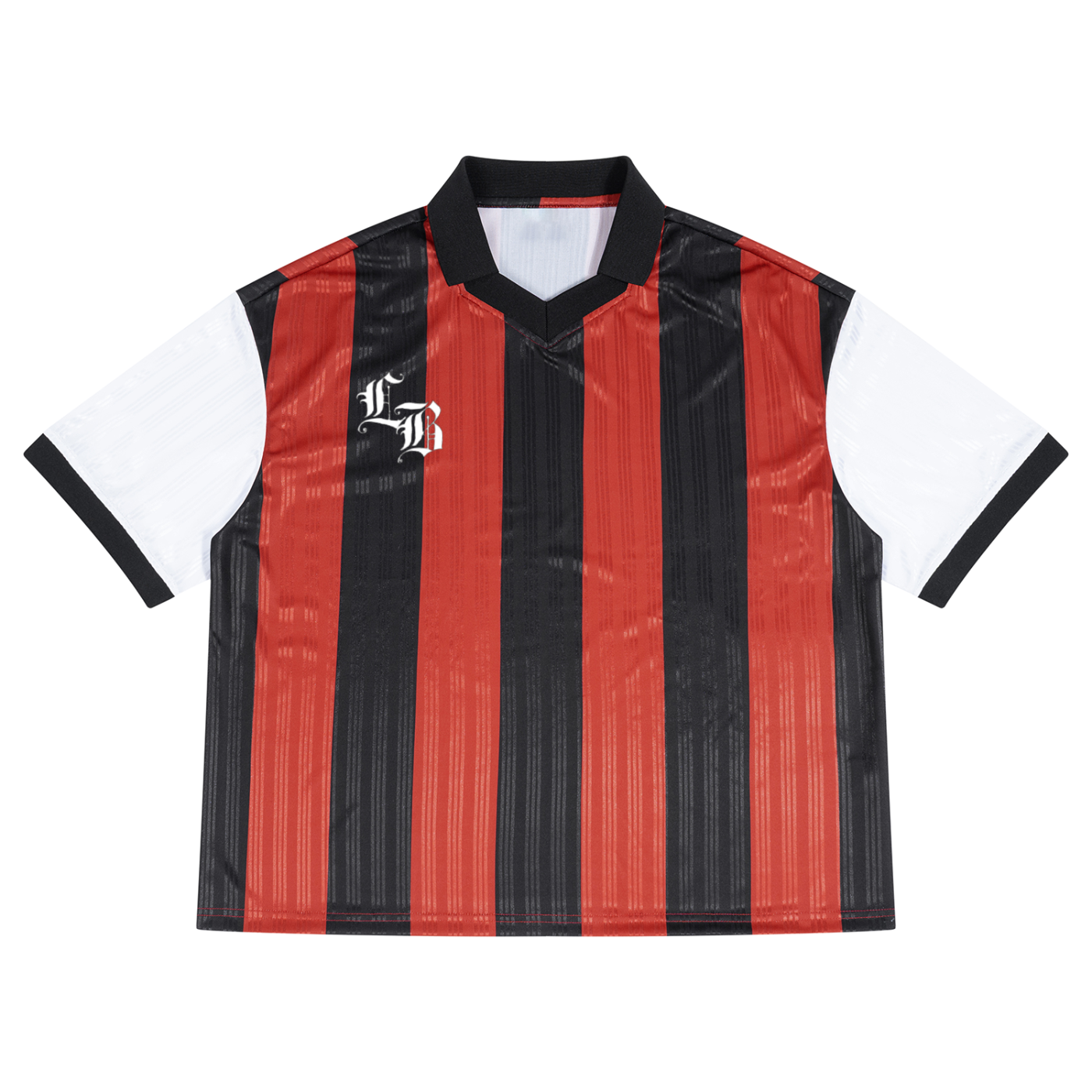 Unisex Boxy Striped Collared Soccer Jersey